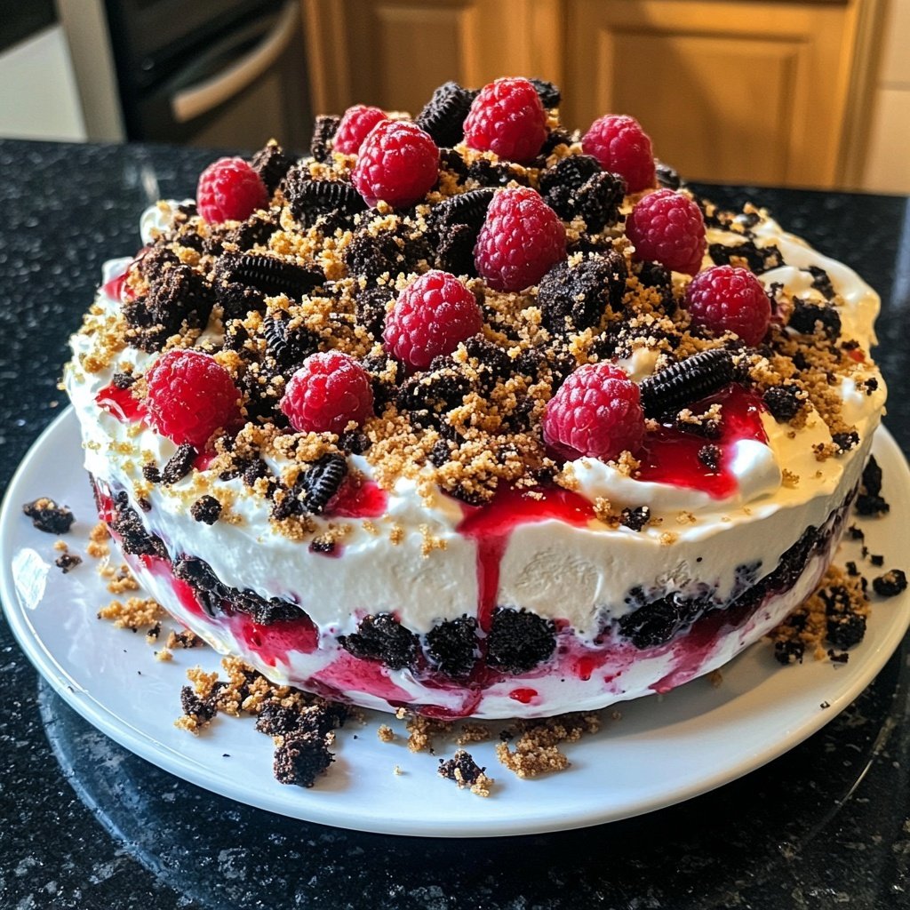 Himbeer-Oreo Nachtisch