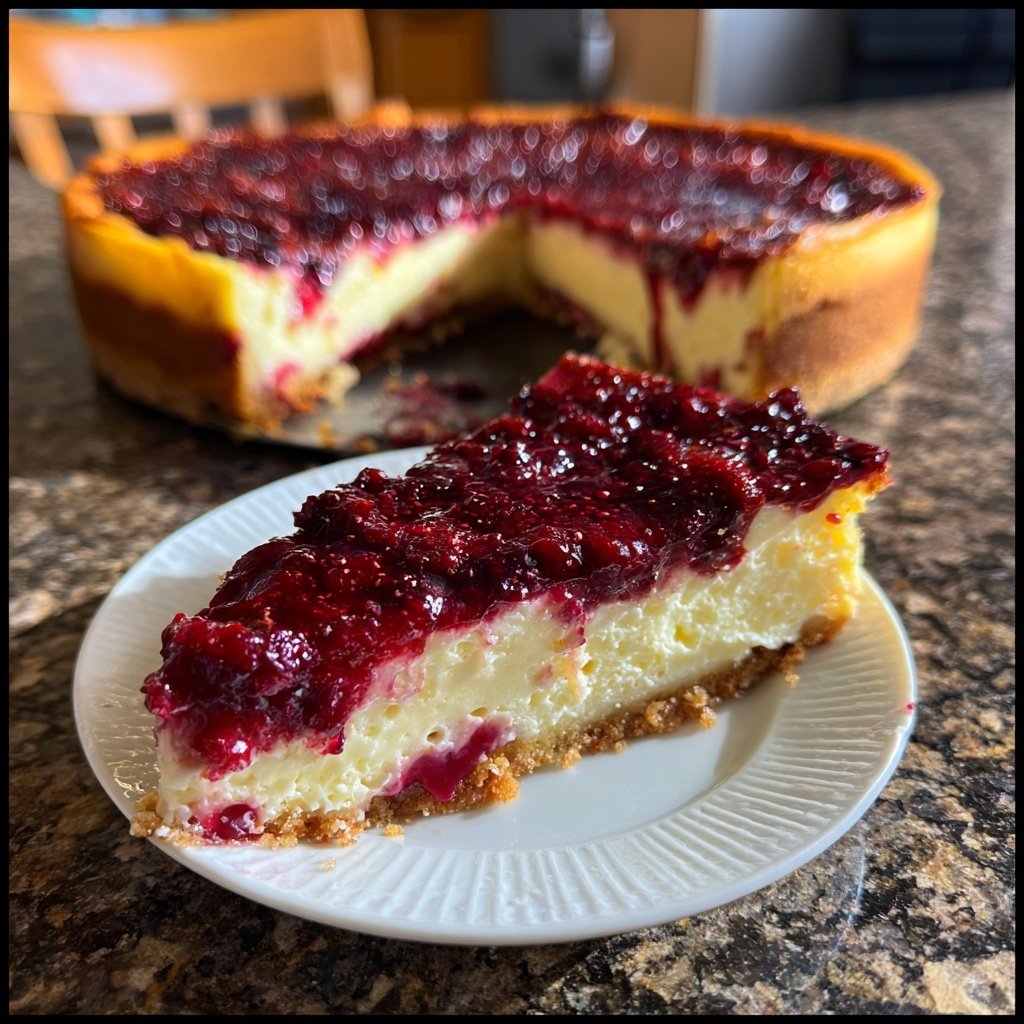 Käsekuchen mit Beerenboden