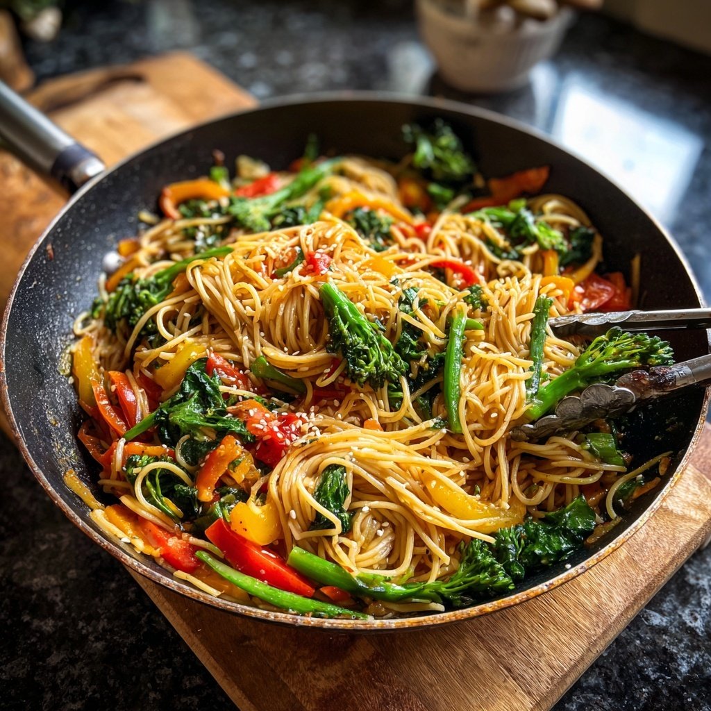 Kalorienarme Nudelpfanne