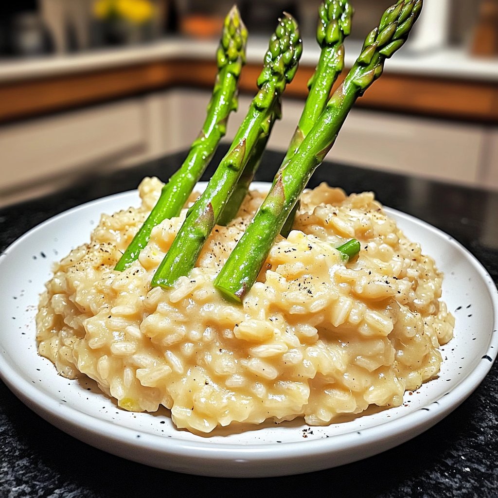 Risotto mit grünem Spargel