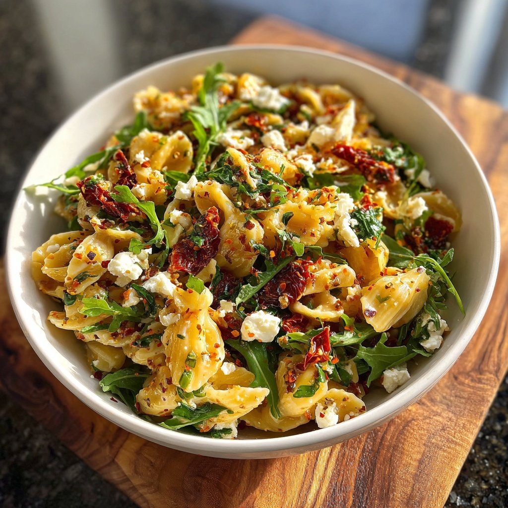 Mediterraner Nudelsalat Mit Rucola