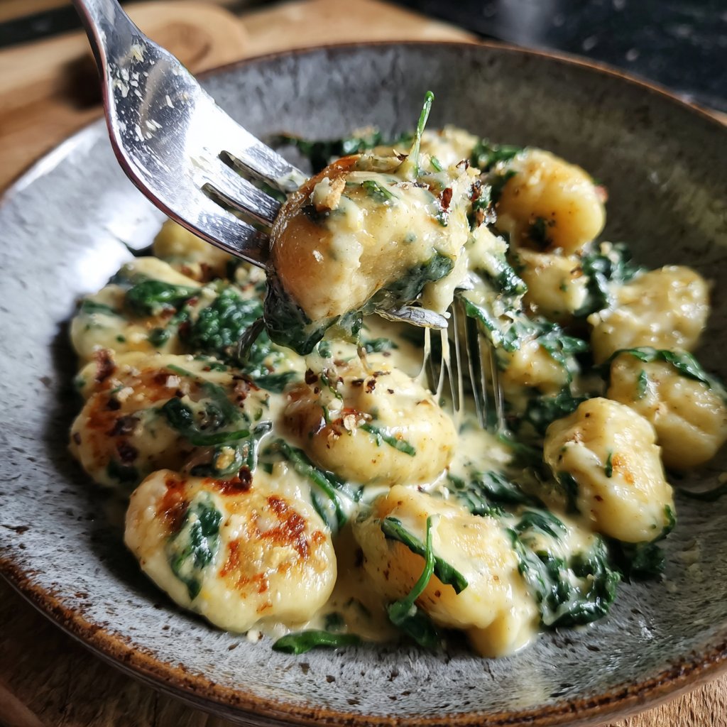 Gnocchi mit Spinat und Zitronensahne