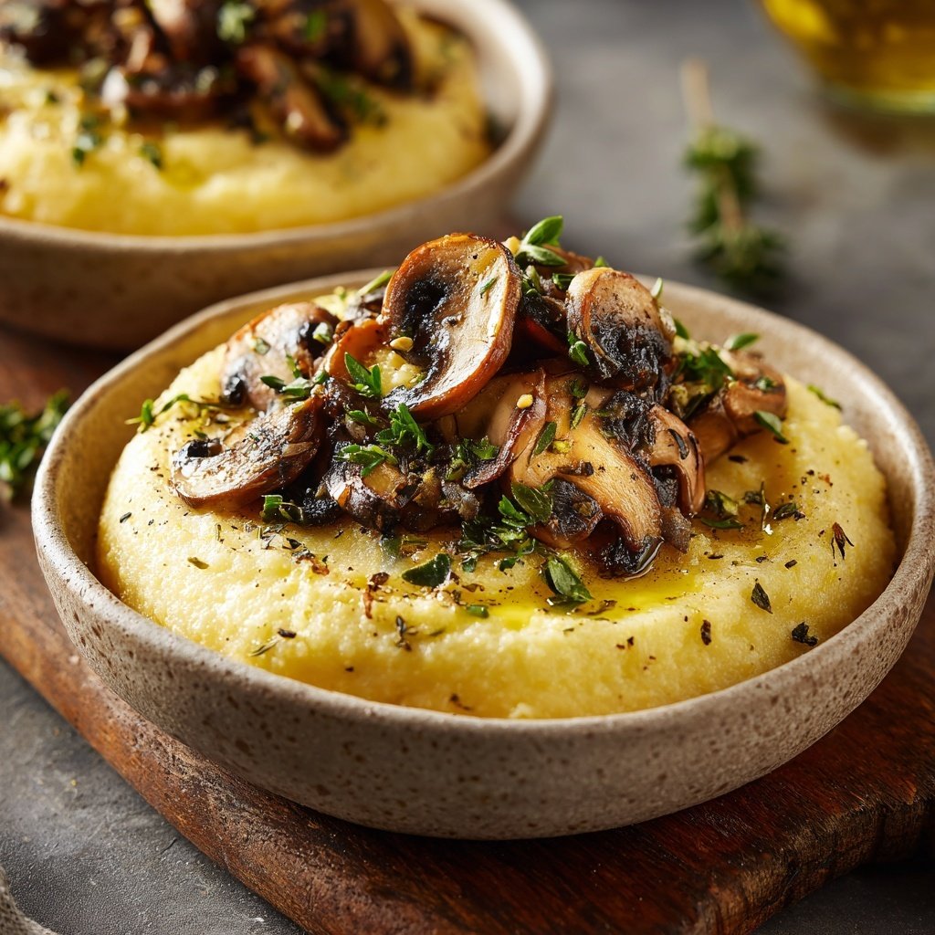 Abendessen mit cremiger Polenta