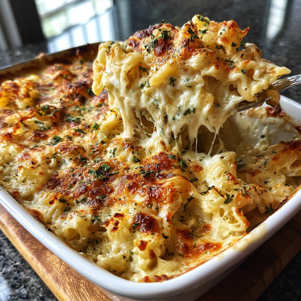 Nudelauflauf mit Sahnesauce