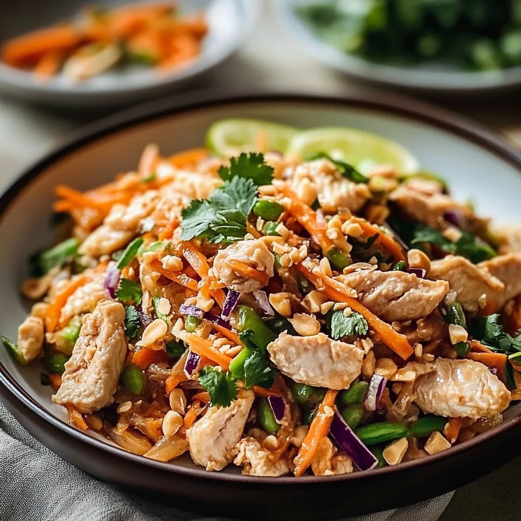Einfacher thailändischer Erdnuss-Hähnchensalat